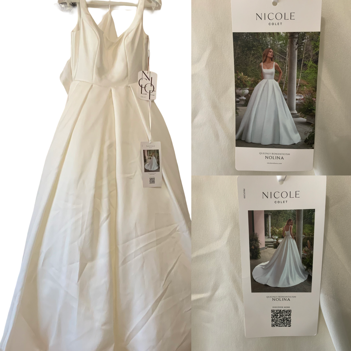 NICOLE MILANO NOLINA QUEENLY ROMANTICISM UK 10 Off white RRP