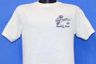 vintage 80s WAIKIKI BEACH HAWAII TROPICAL SAIL PALM TREE WHIP'EM
