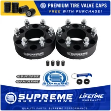 Hub Centric Wheel Spacers for Jeep WJ WK JK - 5x5" BP 1/2"x20 Studs + Valve Caps