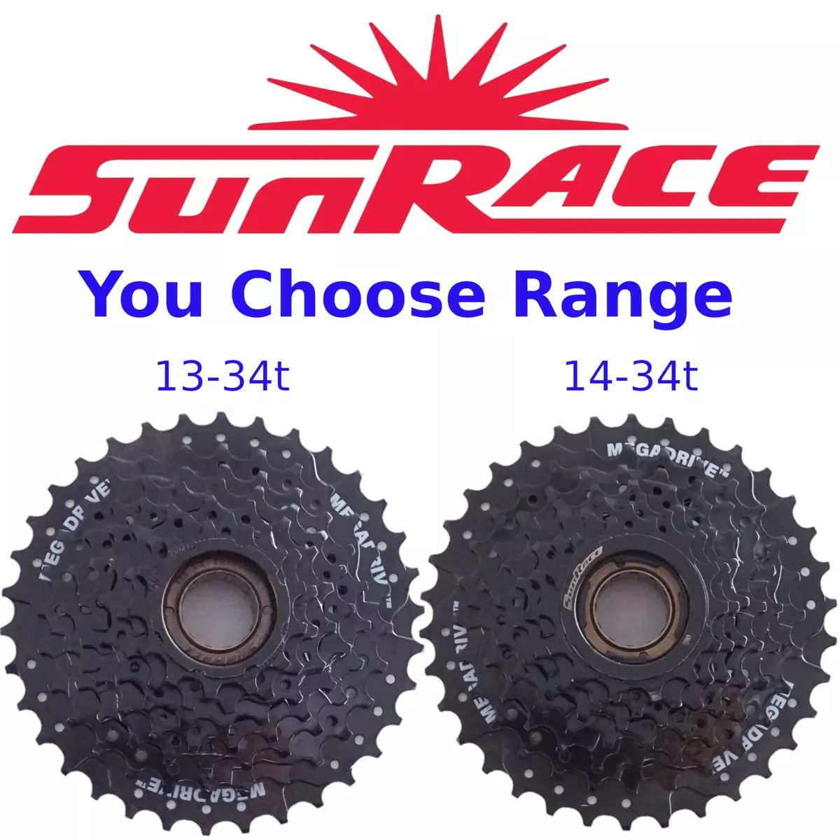 VTT SunRace MFM300 7 vitesses roue libre ajustement noir Shimano 13 34 ou 14 34
