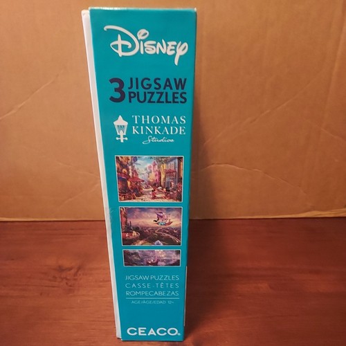 3 Disney Jigsaw Puzzles Thomas Kinkade with Puzzle Glue - Picture 2 of 4