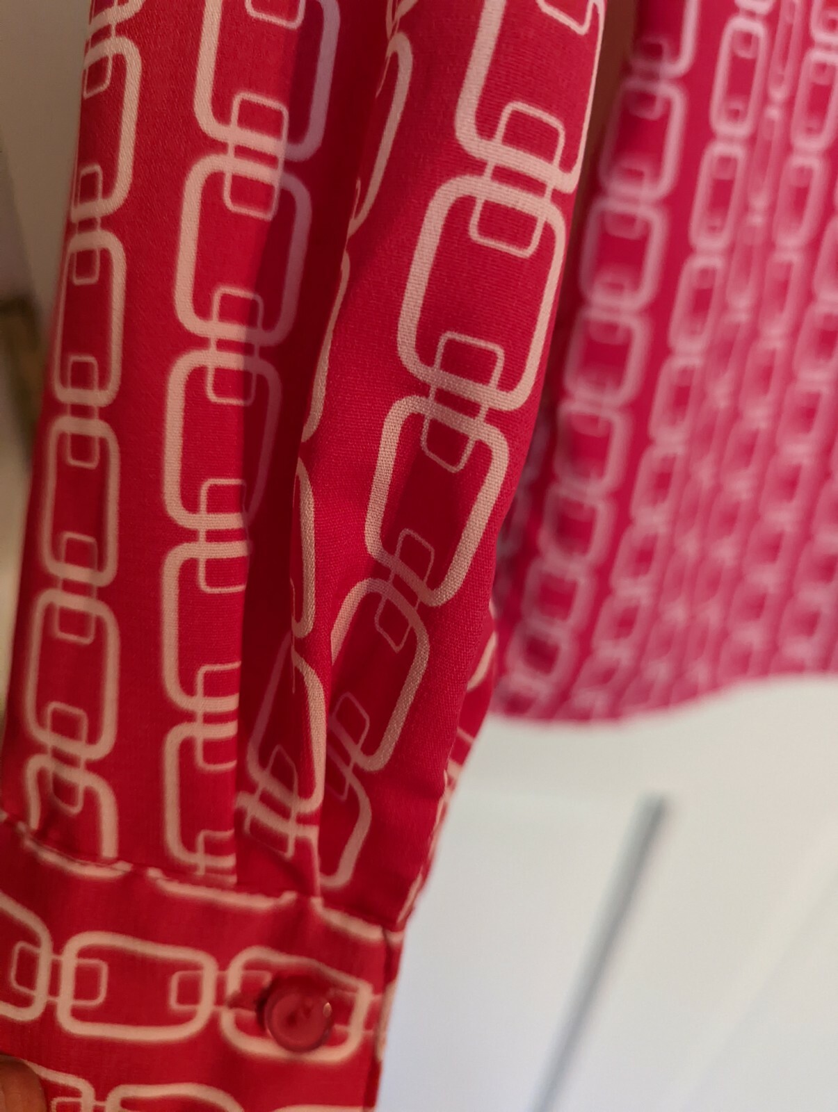 Notations Bright Pink Chain Link Button-Down Blou… - image 8