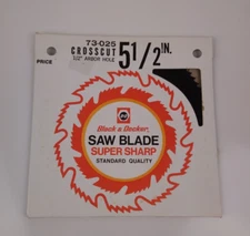 New Old Stock Black & Decker Cross Cut Saw Blade 5.5" Supersharp 1/2" Arbor Hole