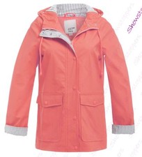 Womens Rain Mac Waterproof Raincoat Ladies Jacket Size 8 10 12 14 16 18 Salmon