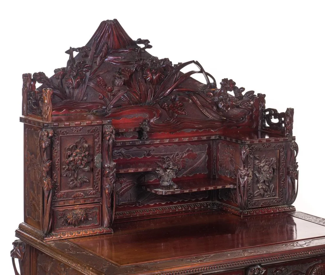 Antique Japanese Carved Desk | eBay