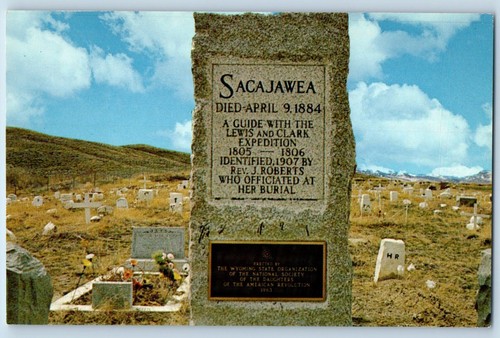Washakie Wyoming WY Postcard Sacajawea Cemetery Shoshone Arapahoe Exterior c1960