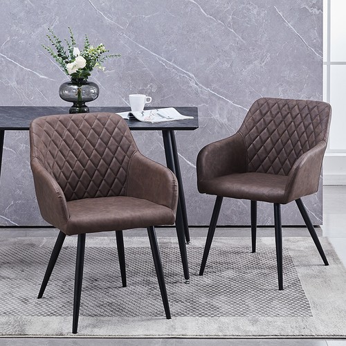 Par de sillas de comedor de terciopelo cuero sintético patas de metal acolchadas comedor moderno - Imagen 85 de 131