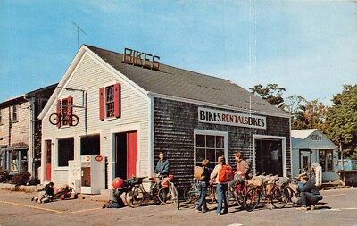 CAPE COD MARTHA'S VINEYARD NANTUCKET MA-TIME TO RENT A BIKE BICYCLE POSTCARD