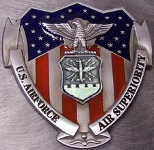 Military Belt Buckle Pewter U S Air Force shield NEW