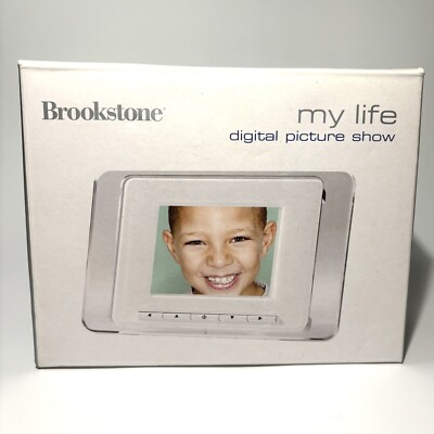 Digital Picture Frame Brookstone My Life Show Photo with 3'' Screen White