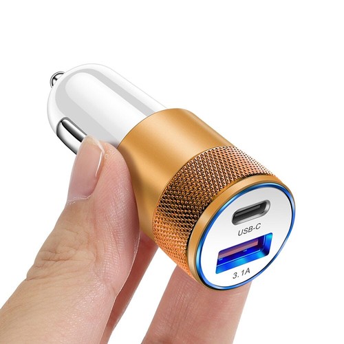 3.1A PD Car Charger USB Type C Fast-Charging Car Phone Adapter Quick Charge 3.0 - Zdjęcie 6 z 9