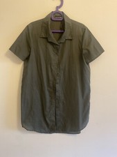 Pretty  Little Thing  Khaki Green Button Down Shirt Dress
