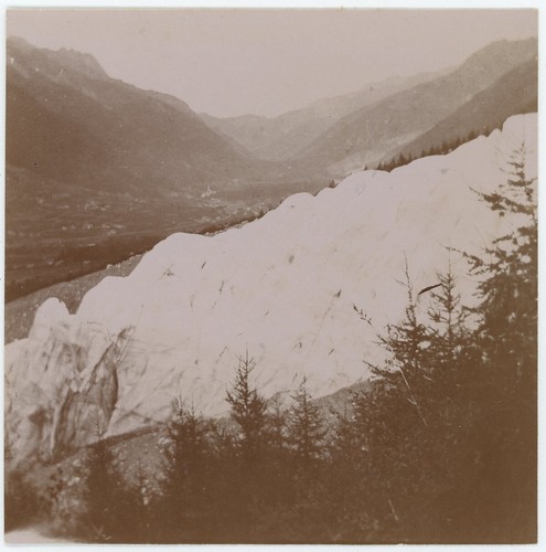 Tirage Vintage Suisse - Photo Glacier Du Rhône Depuis L'Hôtel, Tirage Citrate Vers 1900