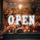 Extra Large Led Lighted "Open" Sign for Business, 40"x 14", White, Hang Chain