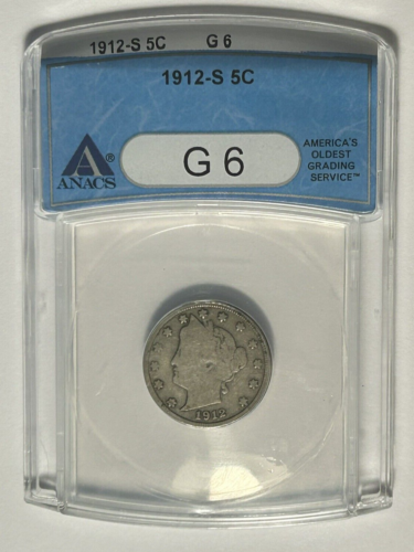 1912 S LIBERTY NICKEL ANACS GOOD 6 - Picture 1 of 4