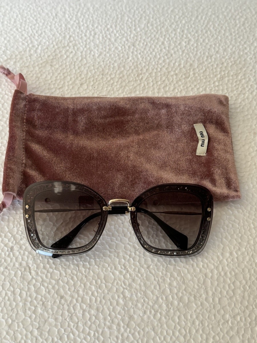 MIU MIU Grey Gradient Glitter Crystal Sunglasses | eBay display picture 3