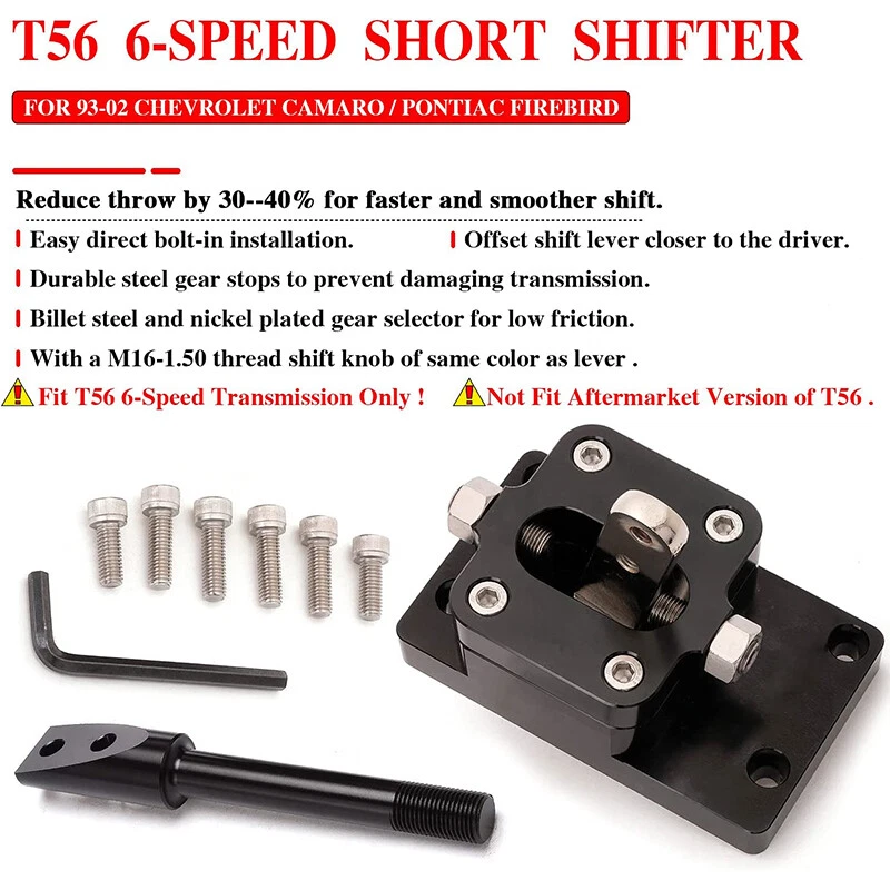T56 6-Speed Billet Short Throw Shifter Fit F-Body 93-02 Chevy Camaro Firebird - Image 3 of 4