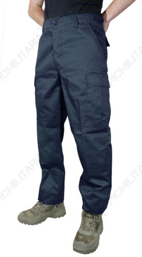 Mens DARK BLUE ARMY NAVY BDU COMBAT TROUSERS - All Sizes Tough Military Pants - Picture 1 of 1