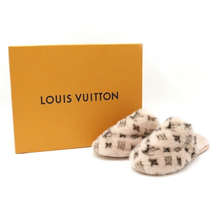 mink louis vuitton slippers