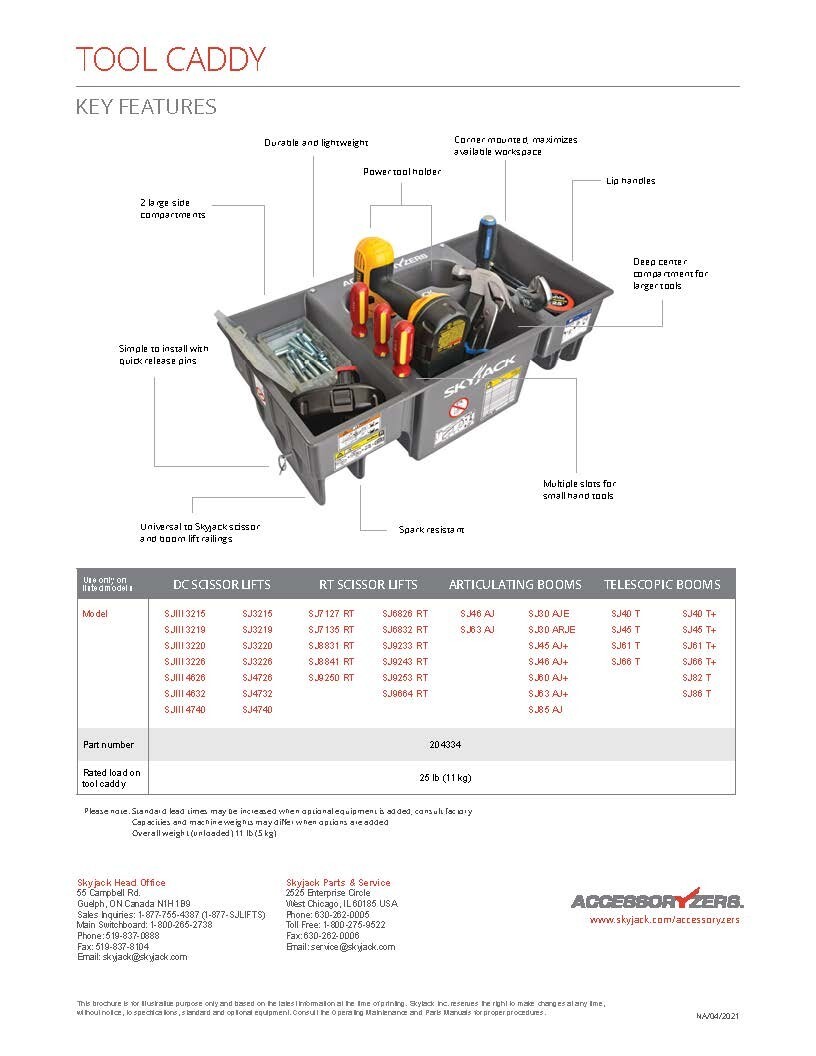 ⭐︎Hana⭐︎ Purchase SJ-204334 TOOL CADDY |Original SkyJack Parts