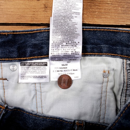 Vintage Levis 505 Jeans 38 x 34 Stonewash Straight Blue Red Tab Denim - Picture 5 of 9