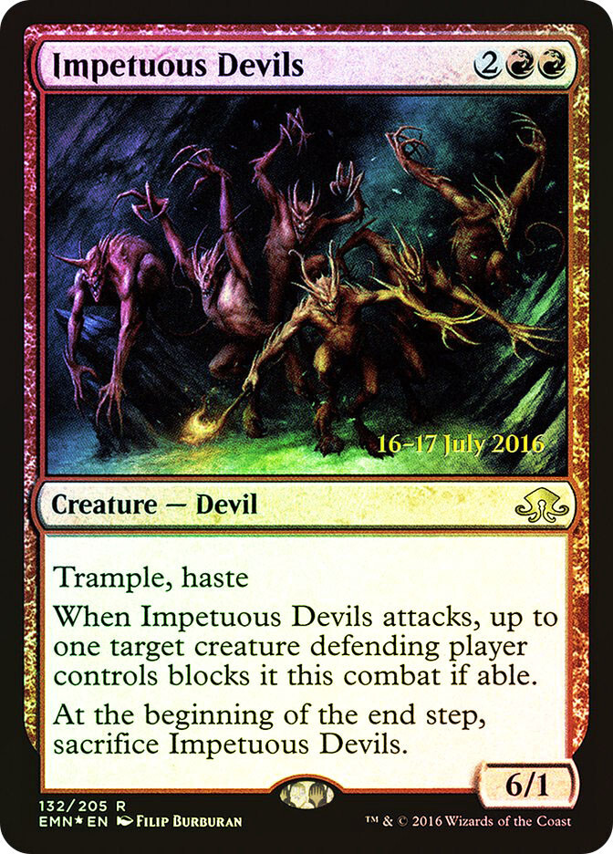 MTG  FOIL Impetuous Devils (Prerelease) (Eldritch Moon)  - Promo #132s