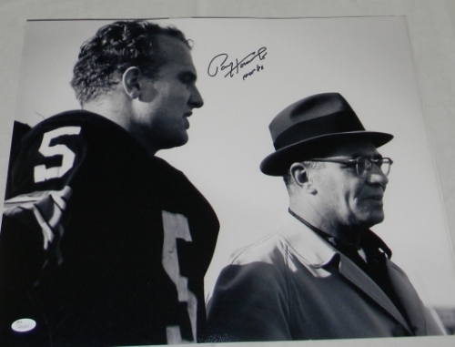 Paul Hornung Autographed Signed Green Bay Packers 16x20 PHOTO JSA W/ VINCE LOMBARDI 