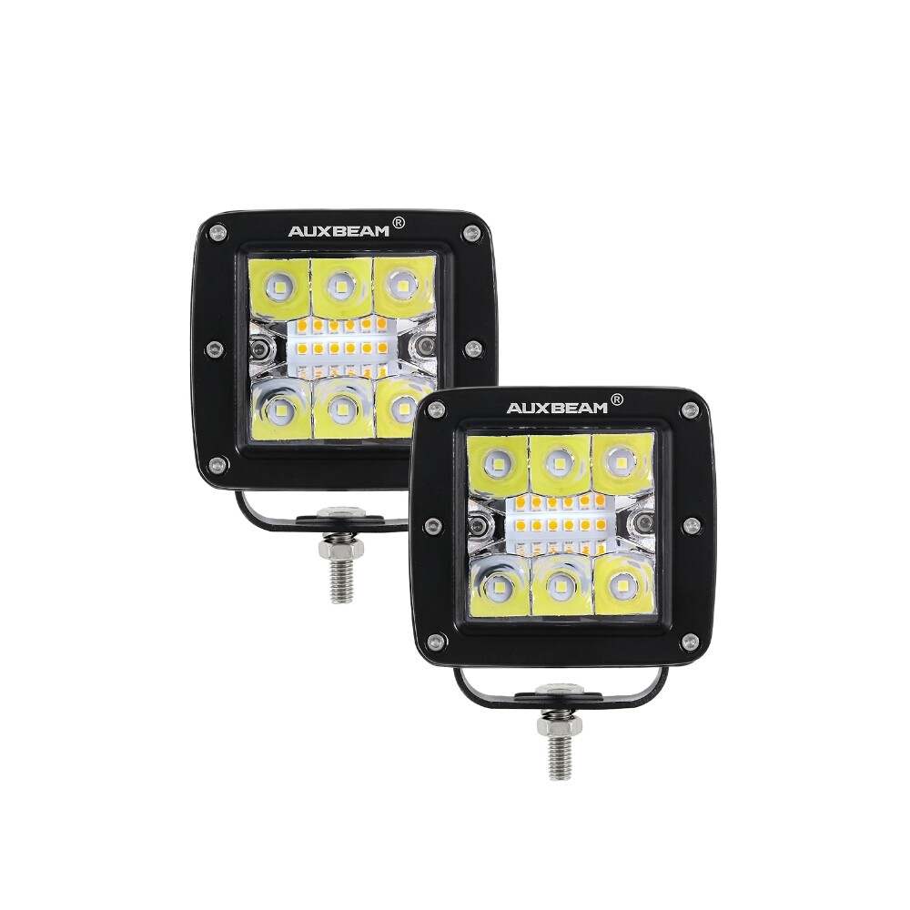 AUXBEAM 3inch LED Cube Pods Work Light Bar Spot Beam Driving Fog ...