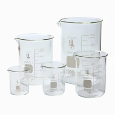  Karter Scientific Low Form Glass Beaker 5 Piece Set 50, 100, 250, 500, & 1000