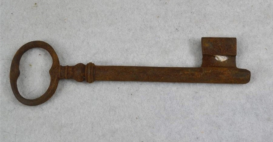 llave antigua puerta grande 3 piezas 1 barril inusual raro siglo XVIII original Foto 4 de 4