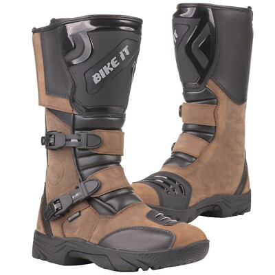 Bike It Triple-Black Motorrad Adventure Stiefel Ganzjahres volle Länge wasserdicht