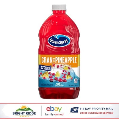 Pack of 8 Cranberry Pineapple Juice Bottles, 64 Oz Each, Sweet and Delicious