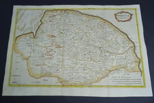 Antique map of Norfolk by Robert Morden 1753