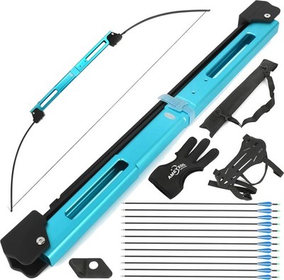 55'' Folding Bow And Arrow Set 55LB Aluminum Alloy Riser Left&Right Hand Archery