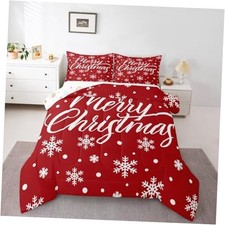 Snowflake Comforter Set, Merry Christmas Down Comforter Size for Full Multi 22