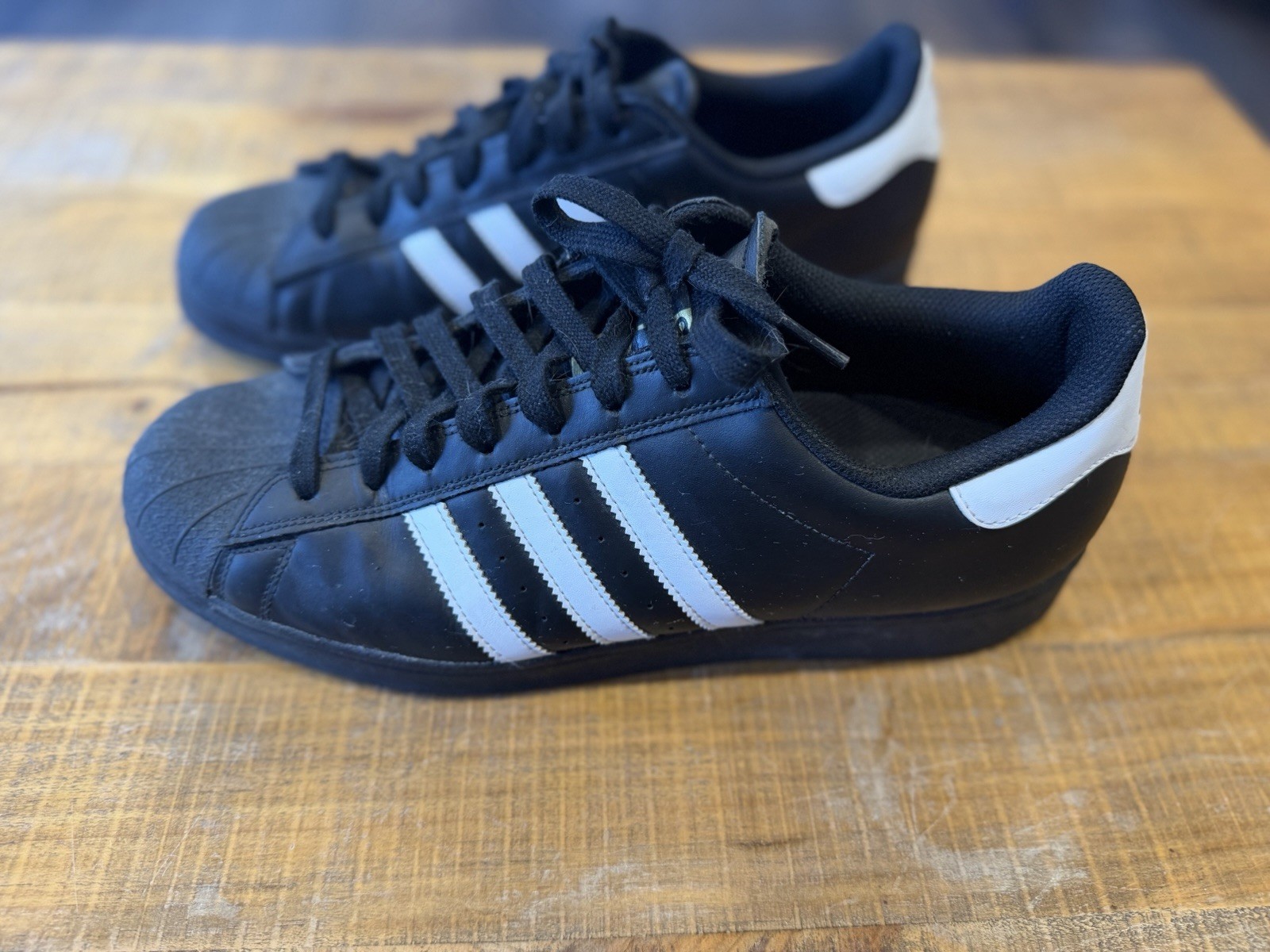 Men's Adidas Superstar II Classic Sneakers Black White Shoes Sz 13 Shell Toe