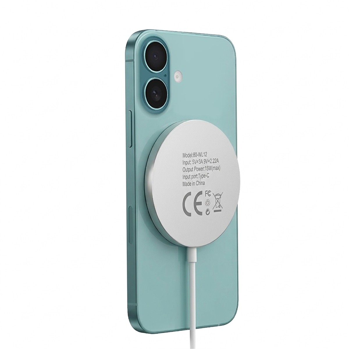 Chargeur magnétique 15W induction rapide anti-surchauffe pour iPhone 16