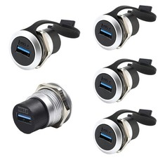 5PCS USB 3.0 Panel Mount Coupler, USB 3.0 Panel Mount Connector Female to Fem...