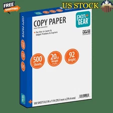 500 Sheets 20 lb White Copy Paper Printer Paper 8.5" x 11" for Home Office US