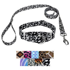 Country Brook Petz Martingale Collar and Leash - Animal Prints Collection