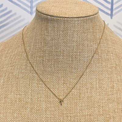 Tiny Tags 14K Gold Ion Plated Brass Base Cross Necklace 16  Plus 2  Extender