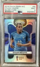 KYLIAN MBAPPE 2018 PANINI PRIZM WORLD CUP #80 SILVER REFRACTOR ROOKIE RC PSA 9