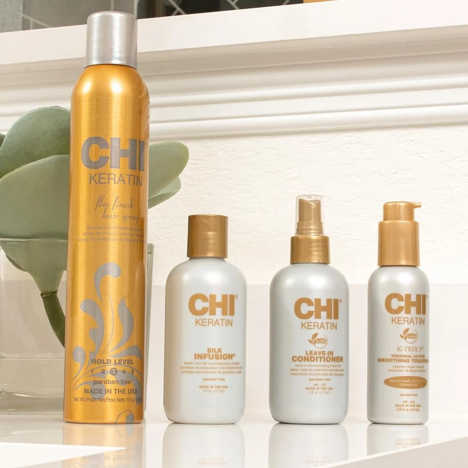 CHI Keratin Flex Finish Hair Spray 10oz Lightweight Long-Lasting Frizz Control - Image 4 of 4