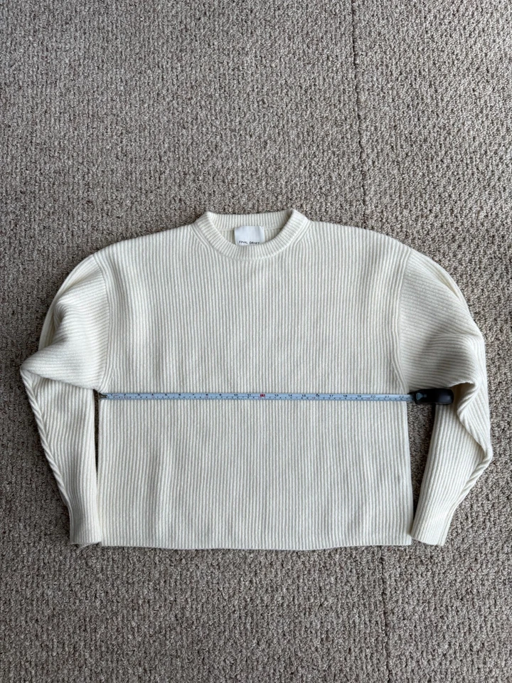 Men's Final Draft Off-White 301 Knit Sweater Size XS - Image 3 of 4