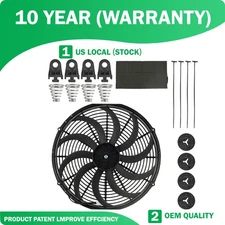 16" High-Performance Electric Slim Fan 12V 3500CFM Universal Radiator Kit