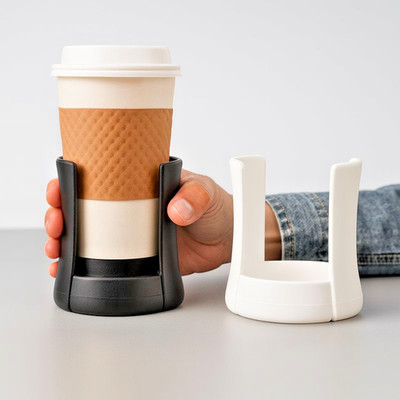 Stay Put Beverage Caddy 2-Pack Black & White Easy Carry Handles Non-slip Car