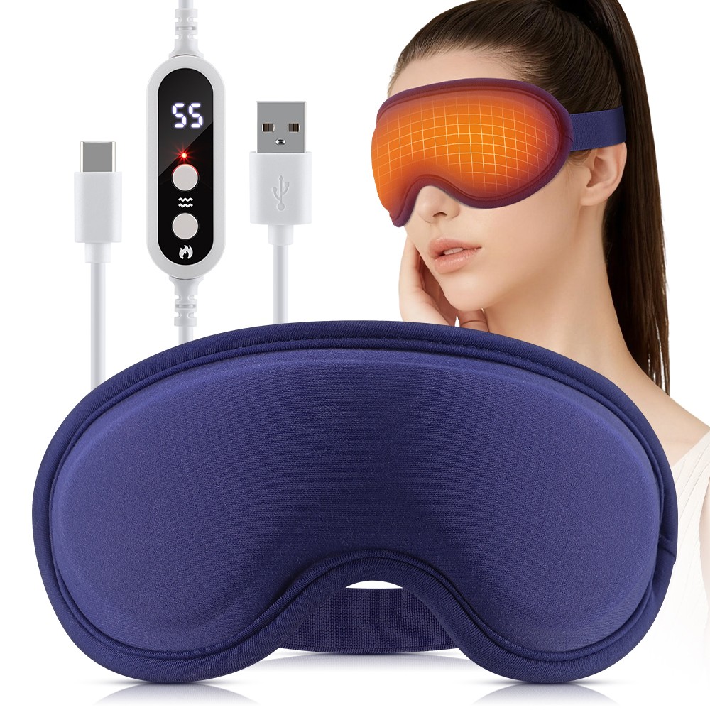 3D Electric Heated Eye Mask Pad, Warm Compress For Puffy Eyes Dry Eye Relax Eye