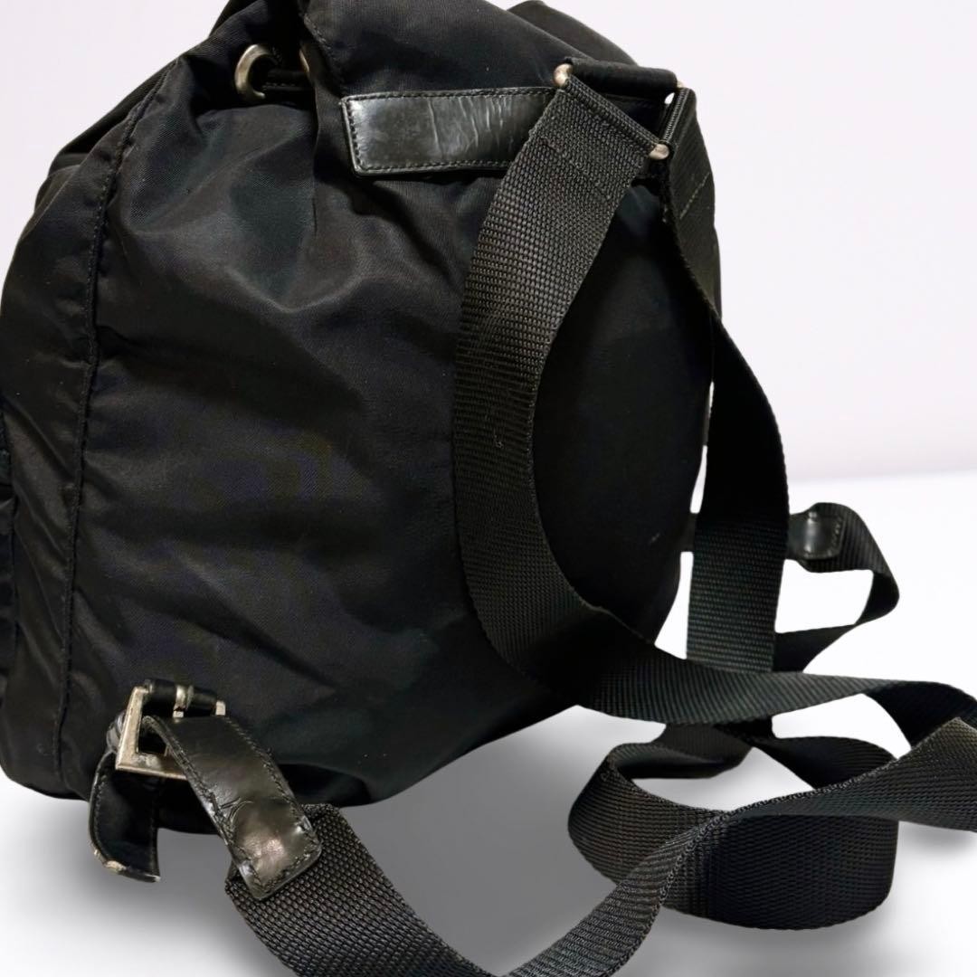 Authentic Prada Backpack with Triangle Logo, Blac… - image 4