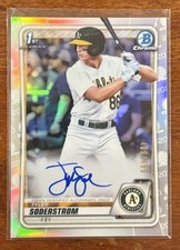 2020 Bowman Draft TYLER SODERSTROM Chrome Refractor /499 Auto #CDA-TS Athletics