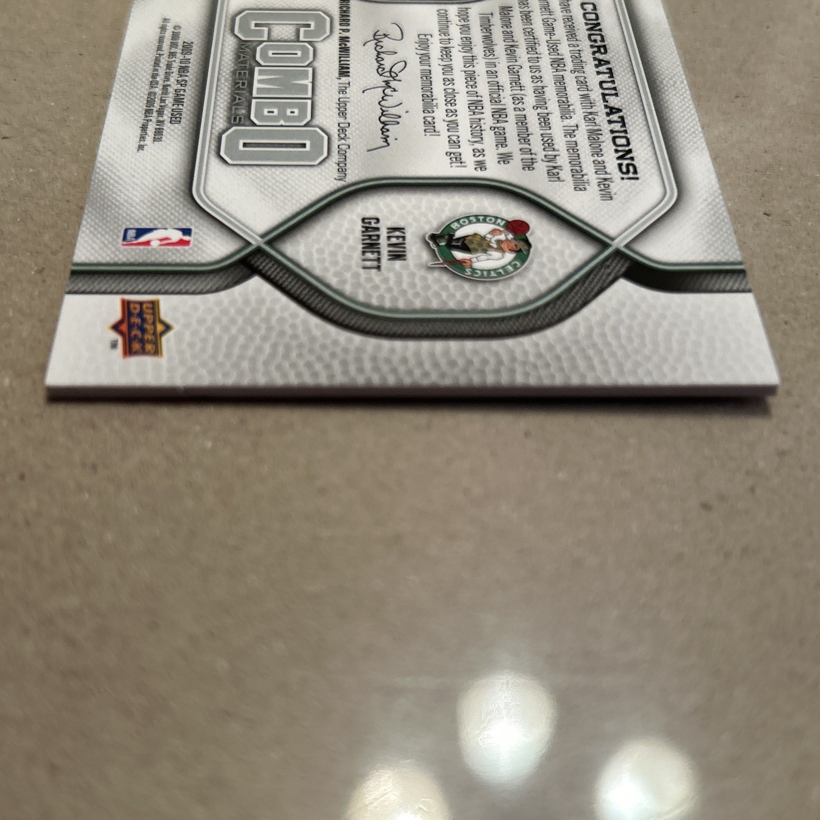 2009-10 SP Game Used Karl Malone Kevin Garnett Dual Jersey 120/499 HOF view 16